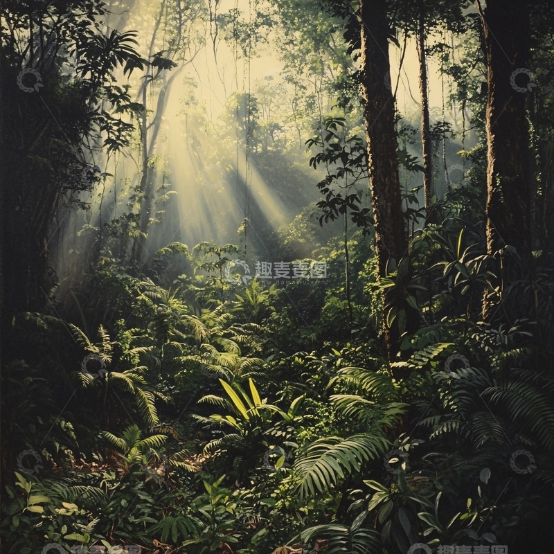 高清大图下载【趣麦麦图】雨林装饰画