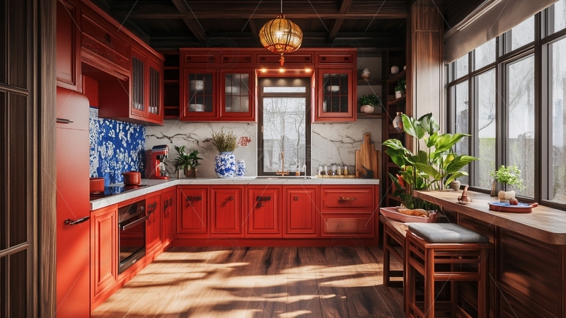 高清大图下载【趣麦麦图】红木厨房