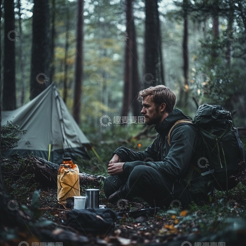 高清大图下载【趣麦麦图】独自露营