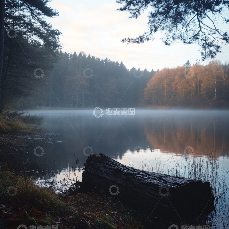 高清大图下载【趣麦麦图】湖畔湖泊梦幻森林3