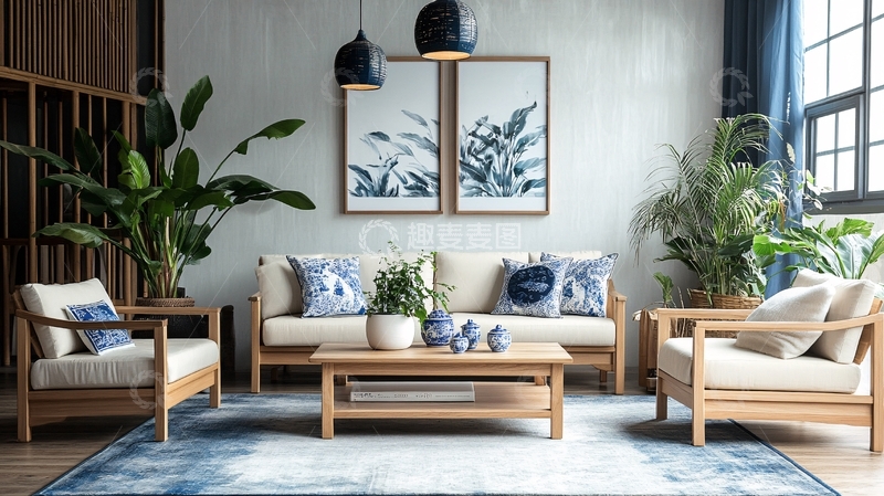 高清大图下载【趣麦麦图】全竹客厅
