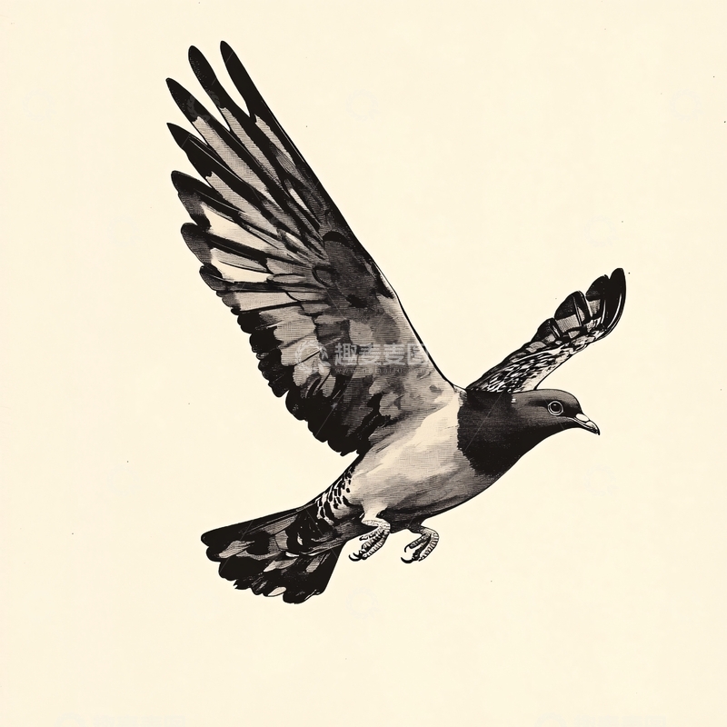 高清大图下载【趣麦麦图】原创手绘鸟麻雀