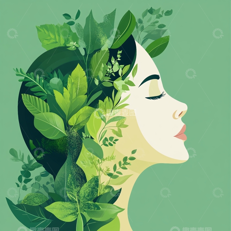 高清大图下载【趣麦麦图】绿色健康护肤