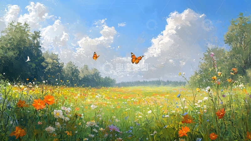 高清大图下载【趣麦麦图】唯美梦幻花田场景67