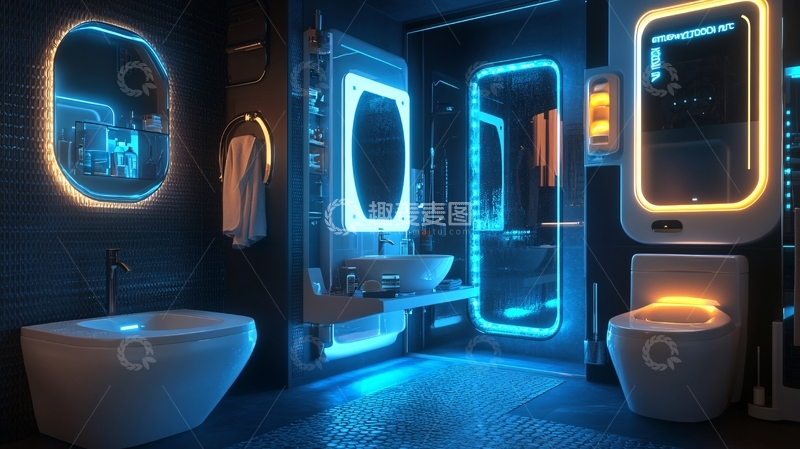 高清大图下载【趣麦麦图】宇宙飞船浴室