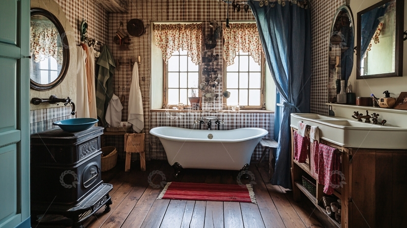 高清大图下载【趣麦麦图】复古风卫生间2