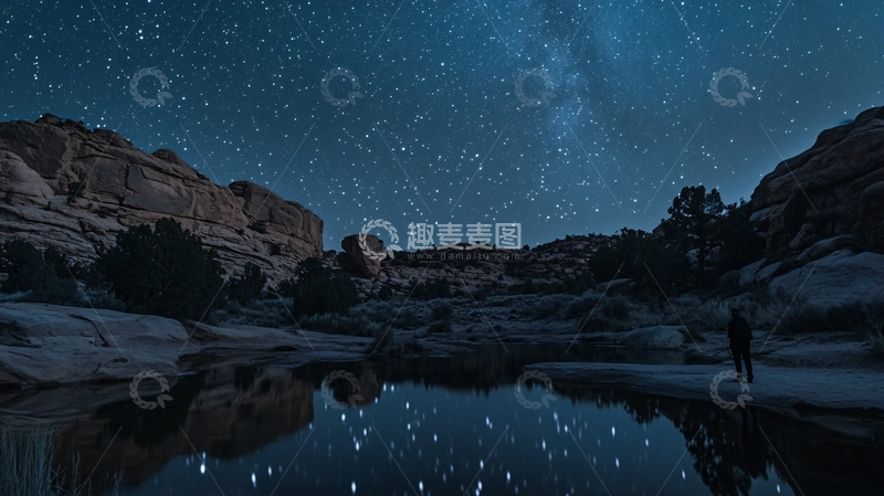 高清大图下载【趣麦麦图】星星倒影
