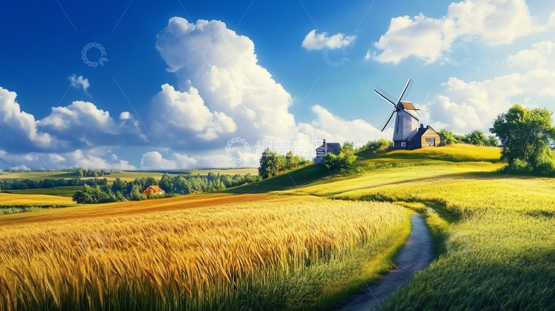 高清大图下载【趣麦麦图】超宽幅田园景色38