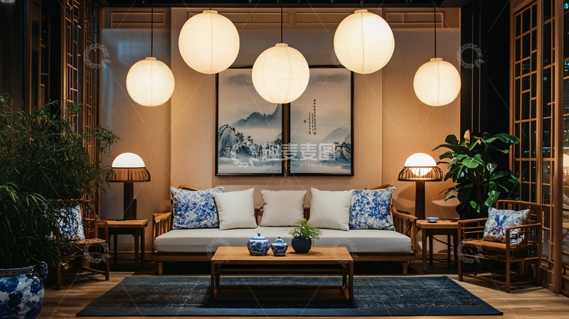 高清大图下载【趣麦麦图】中式灯场景