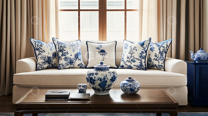 高清大图下载【趣麦麦图】蓝白中式1