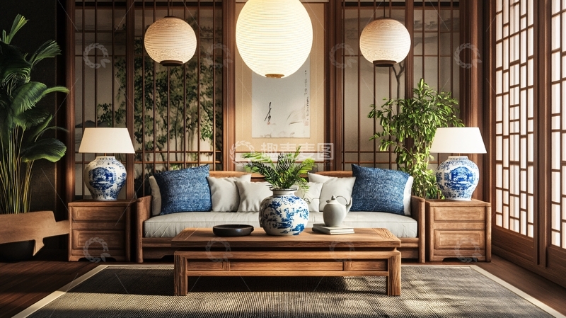 高清大图下载【趣麦麦图】中式家居场景3