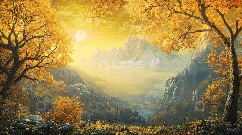 高清大图下载【趣麦麦图】秋天森林画秋天壁纸36