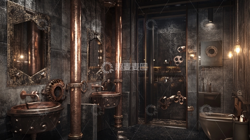 高清大图下载【趣麦麦图】哥特式浴室