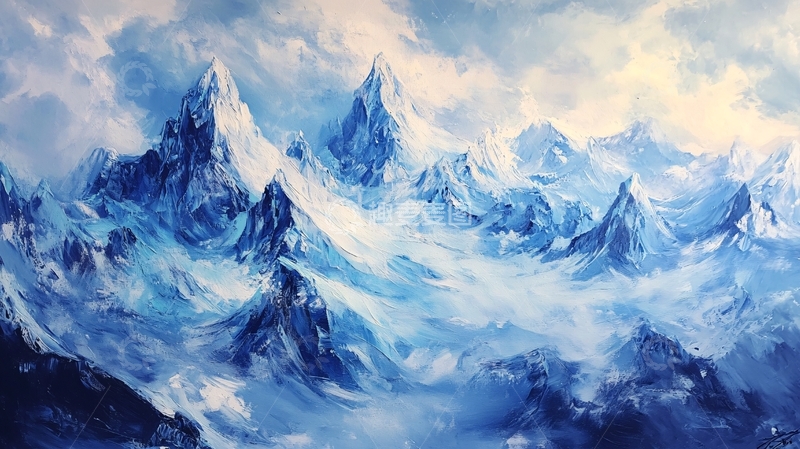 高清大图下载【趣麦麦图】雪山原画6