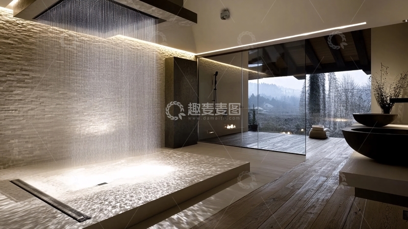 高清大图下载【趣麦麦图】白色大理石浴室