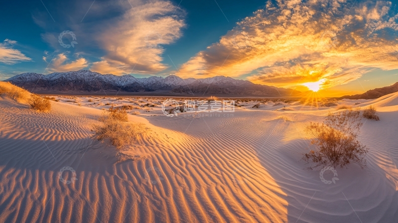 高清大图下载【趣麦麦图】晨光洒满大漠1