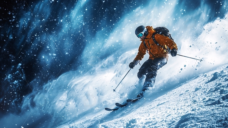 高清大图下载【趣麦麦图】炫彩滑雪视觉