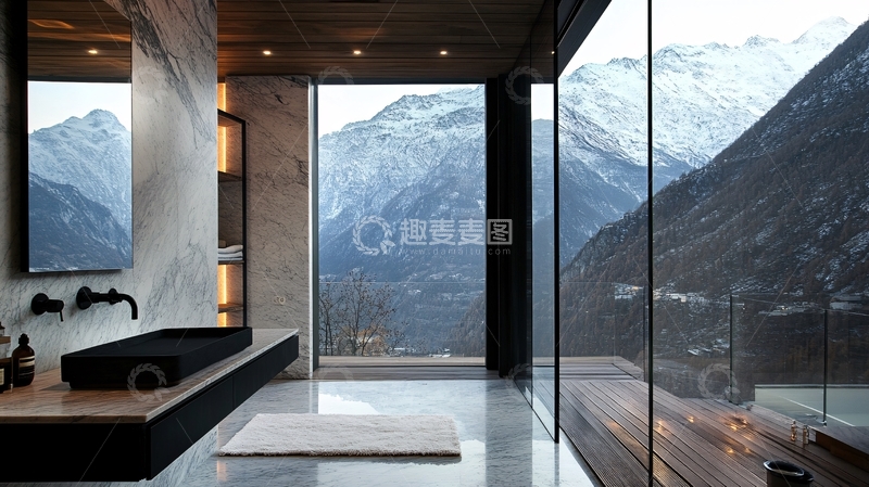 高清大图下载【趣麦麦图】带山景浴室