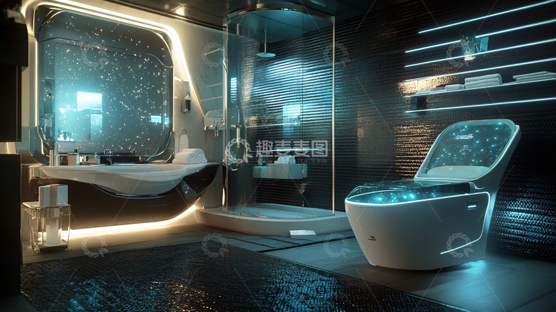 高清大图下载【趣麦麦图】宇宙飞船浴室1