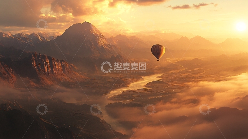 高清大图下载【趣麦麦图】唯美热气球1