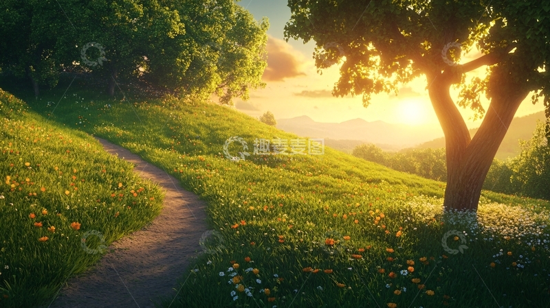 高清大图下载【趣麦麦图】唯美花田场景16