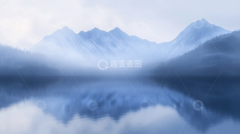 高清大图下载【趣麦麦图】蓝色梦幻山水风情19