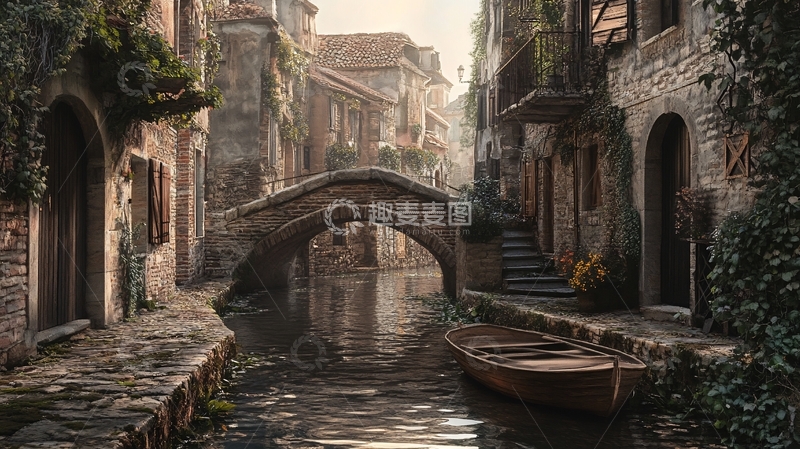 高清大图下载【趣麦麦图】水巷拱桥1