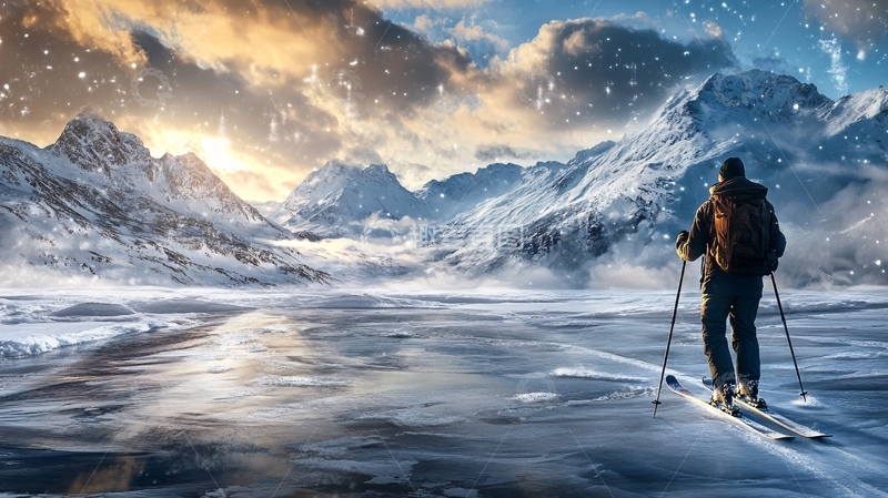 高清大图下载【趣麦麦图】冬天雪地驴友