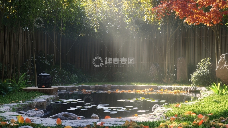 高清大图下载【趣麦麦图】池台竹树