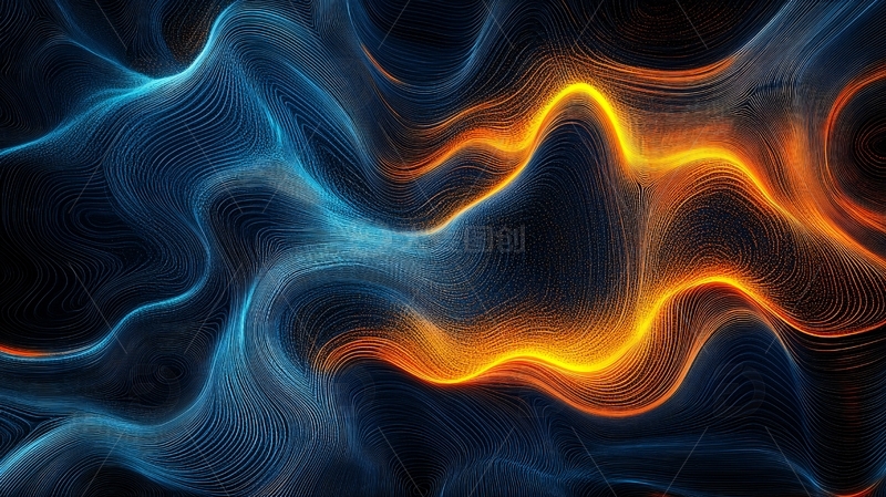 高清大图下载【趣麦麦图】幻彩流体抽象线条背景13
