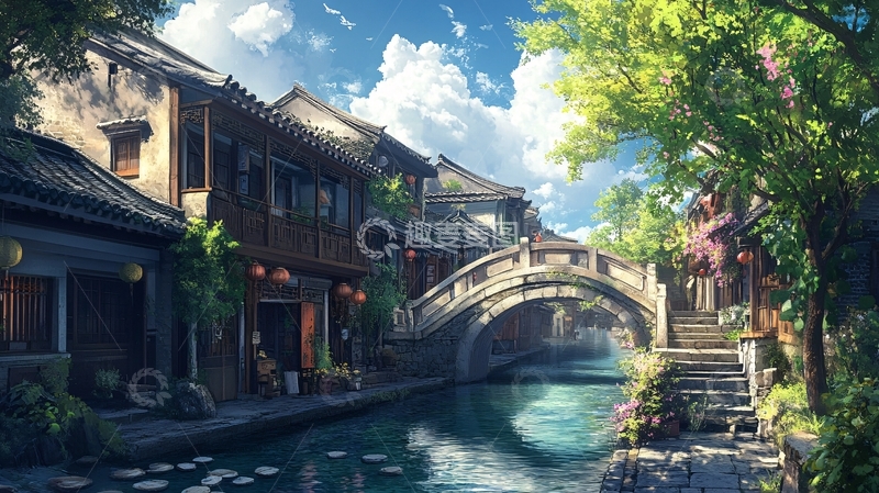 高清大图下载【趣麦麦图】古风动画场景6