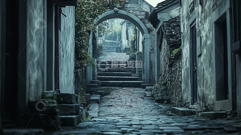 高清大图下载【趣麦麦图】石桥古巷水乡