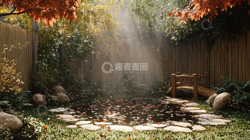 高清大图下载【趣麦麦图】影视小品庭院背景3