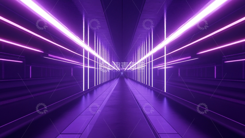 高清大图下载【趣麦麦图】流光溢彩的霓虹灯走廊4