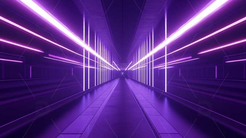 高清大图下载【趣麦麦图】流光溢彩的霓虹灯走廊4