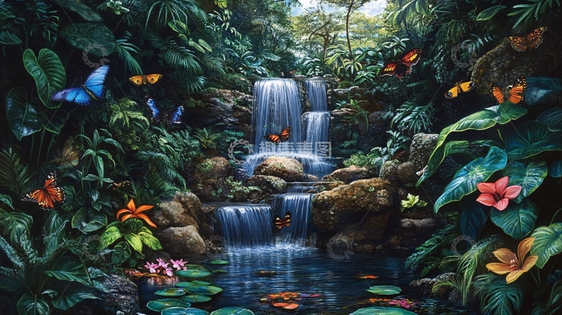 高清大图下载【趣麦麦图】蝴蝶谷风景画