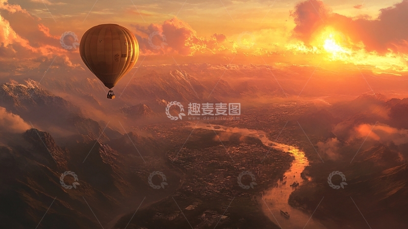 高清大图下载【趣麦麦图】唯美热气球3