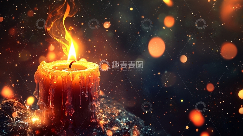 高清大图下载【趣麦麦图】烛火中的暖光