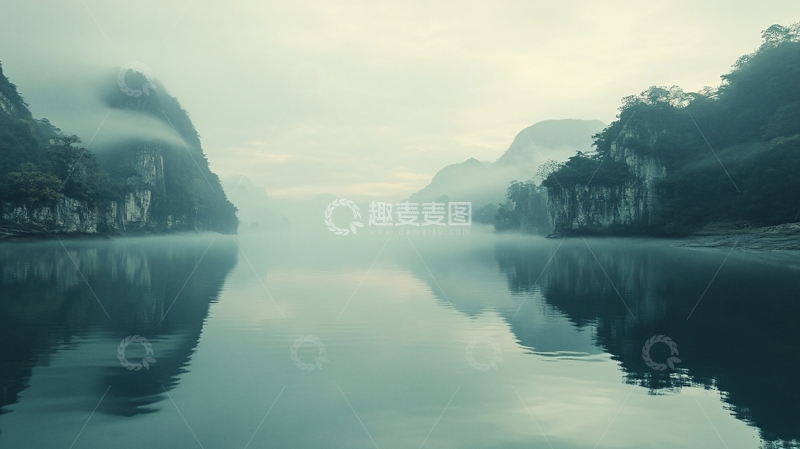 高清大图下载【趣麦麦图】乌江画廊清晨1