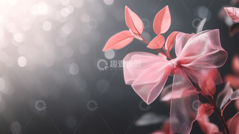 高清大图下载【趣麦麦图】粉色蝴蝶结装饰