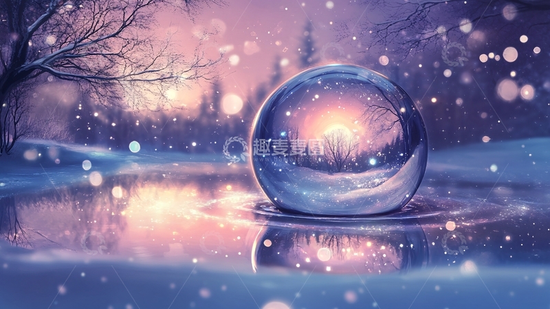 高清大图下载【趣麦麦图】雪景水晶球