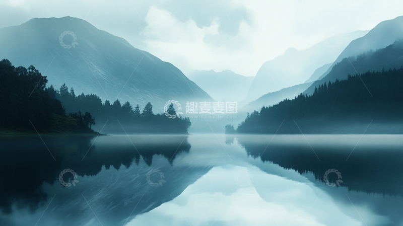 高清大图下载【趣麦麦图】唯美朦胧湖景1