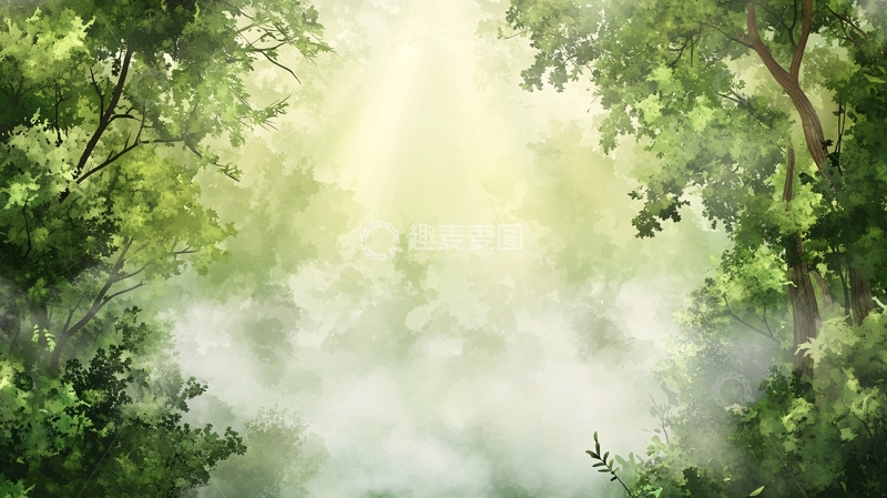 高清大图下载【趣麦麦图】深林插画1