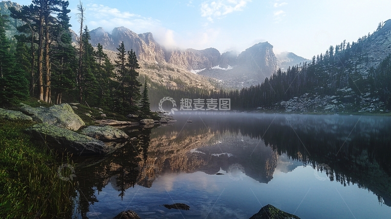 高清大图下载【趣麦麦图】鳄湖早晨