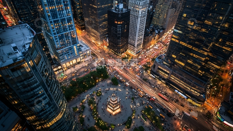 高清大图下载【趣麦麦图】夜景航拍