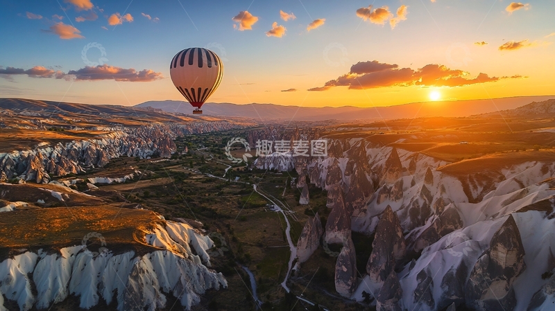 高清大图下载【趣麦麦图】热气球看日出