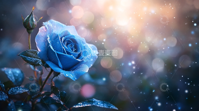 高清大图下载【趣麦麦图】背景蓝玫瑰图片素材6