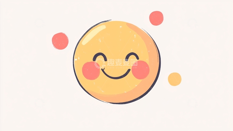 高清大图下载【趣麦麦图】原创手绘简约笑脸贴图
