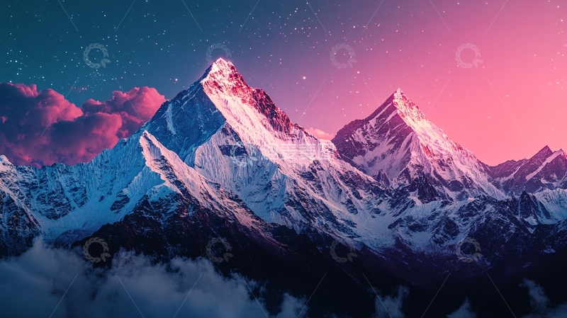 高清大图下载【趣麦麦图】雪峰绚丽1