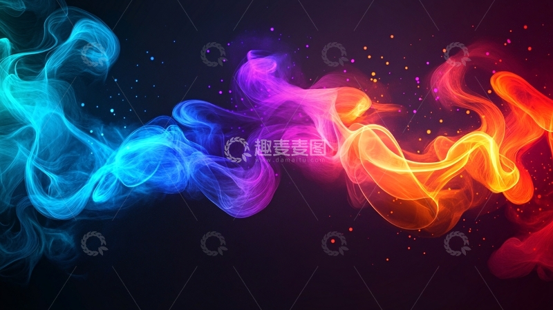 高清大图下载【趣麦麦图】烟雾彩色动感线条6
